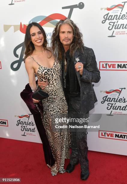 Chelsea Tyler and Steven Tyler at Steven Tyler and Live Nation presents Inaugural Janie's Fund Gala & GRAMMY Viewing Party at Red Studios on January...