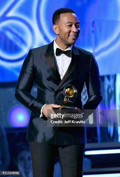 Recording artist John Legend presents an award onstage during the 60th Annual GRAMMY Awards at Madison Square Garden on January 28, 2018 in New York...