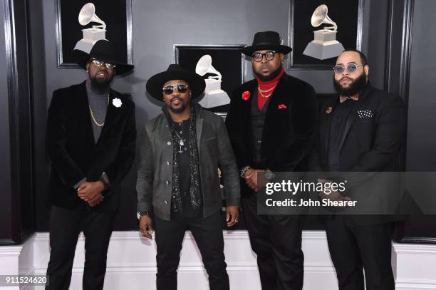 Recording artist Anthony Hamilton and The Hamiltones attends the 60th Annual GRAMMY Awards at Madison Square Garden on January 28, 2018 in New York...