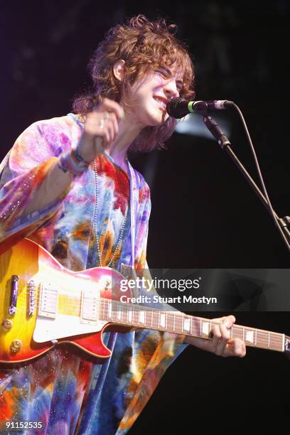 Photo of MGMT and Andrew VanWYNGARDEN, Andrew VanWyngarden performing on stage