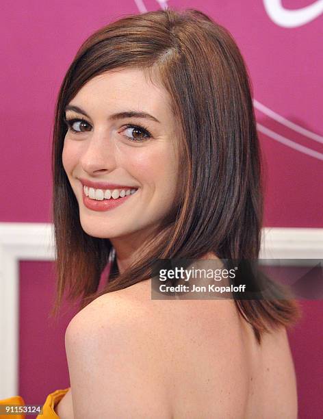 Actress Anne Hathaway arrives at Variety's 1st Annual Power Of Women Luncheon at The Beverly Wilshire Hotel on September 24, 2009 in Beverly Hills,...