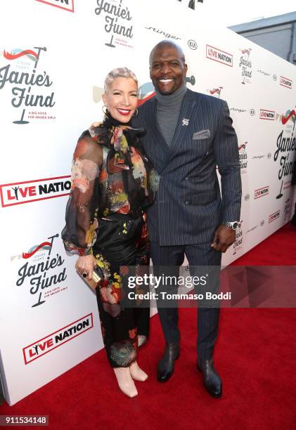 Rebecca King-Crews and Terry Crews at Steven Tyler and Live Nation presents Inaugural Janie's Fund Gala & GRAMMY Viewing Party at Red Studios on...