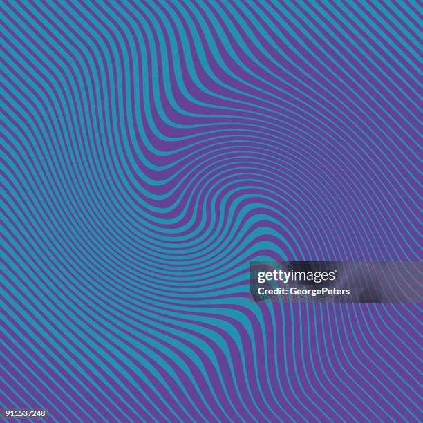 ilustrações, clipart, desenhos animados e ícones de padrão de meio-tom violeta ultra, abstrato de linhas onduladas, onduladas - morphing