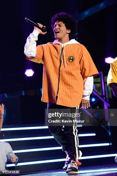 Recording artist Bruno Mars performs onstage during the 60th Annual GRAMMY Awards at Madison Square Garden on January 28, 2018 in New York City.