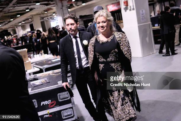 Brandon Blackstock and recording artist Kelly Clarkson attend the 60th Annual GRAMMY Awards at Madison Square Garden on January 28, 2018 in New York...
