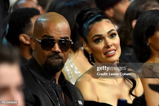 Actors Shemar Moore and Anabelle Acosta attend the 60th Annual GRAMMY Awards at Madison Square Garden on January 28, 2018 in New York City.