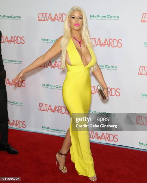 Adult film actress Bridgette B attends the 2018 Adult Video News Awards at the Hard Rock Hotel & Casino on January 27, 2018 in Las Vegas, Nevada.