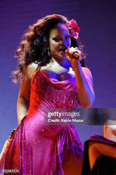 Recording artist Rihanna performs onstage during the 60th Annual GRAMMY Awards at Madison Square Garden on January 28, 2018 in New York City.