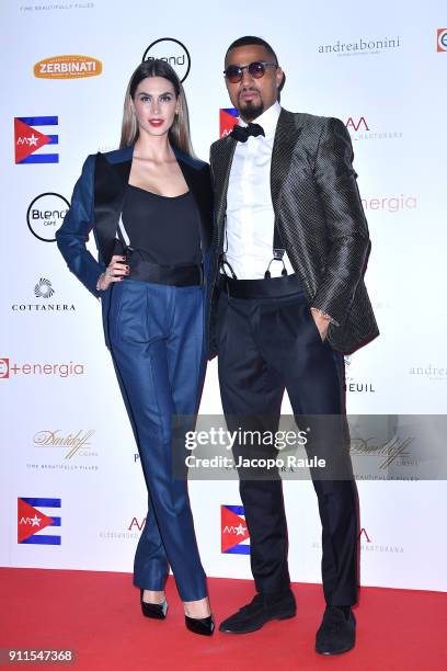 Melissa Satta and Kevin-Prince Boateng attend the Alessandro Martorana Party on January 28, 2018 in Milan, Italy.