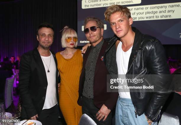 Larry Rudolph, Ace Harper, Matt Sorum, and Cody Simpson at Steven Tyler and Live Nation presents Inaugural Janie's Fund Gala & GRAMMY Viewing Party...