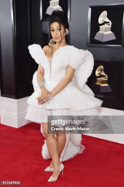 Recording artist Cardi B attends the 60th Annual GRAMMY Awards at Madison Square Garden on January 28, 2018 in New York City.