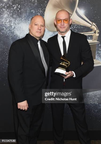 Chair of the Board for The Recording Academy John Poppo and Recording artist Scott Devendorf of The National, winner of Best Alternative Music Album...