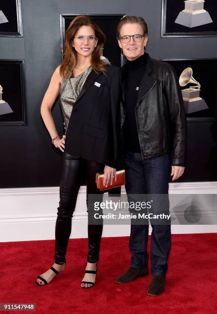 Producer Desiree Gruber and actor Kyle MacLachlan attend the 60th Annual GRAMMY Awards at Madison Square Garden on January 28, 2018 in New York City.