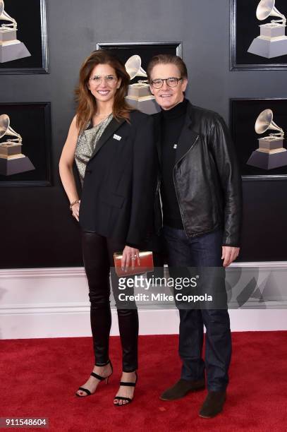 Producer Desiree Gruber and actor Kyle MacLachlan attends the 60th Annual GRAMMY Awards at Madison Square Garden on January 28, 2018 in New York City.