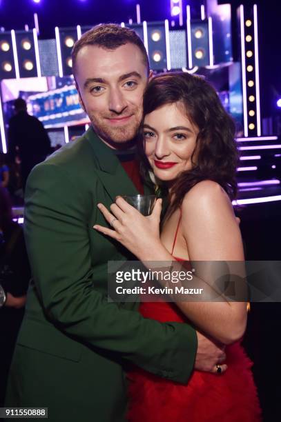 Recording artists Sam Smith and Lorde attend the 60th Annual GRAMMY Awards at Madison Square Garden on January 28, 2018 in New York City.
