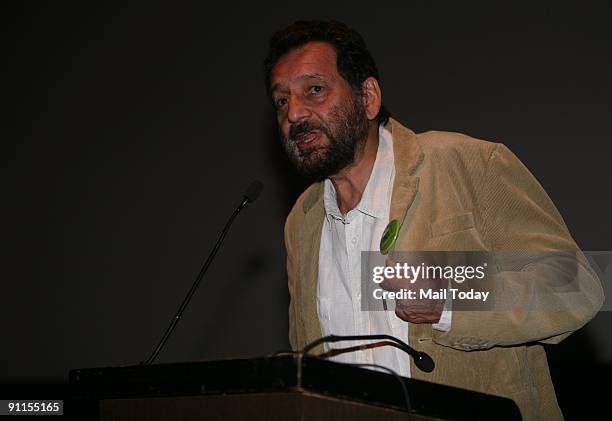 Director Shekhar Kapur at PVR Select Citywalk, Saket for the global premier of the critically acclaimed docudrama on climate change 'The Age of...