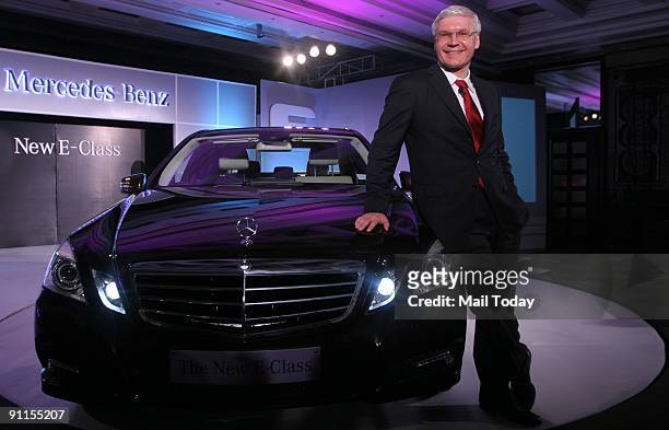 Wilfried G Aulbur, Managing Director and Chief Executive Officer of Mercedes Benz India, poses for a picture during the launch of the company's new...