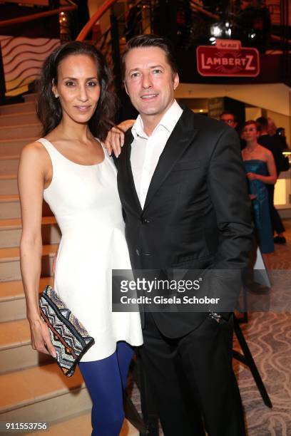 Bruno Eyron and his girlfriend Friederike Dirscherl during the Lambertz Monday Night pre dinner at Hotel Marriott on January 28, 2018 in Cologne,...
