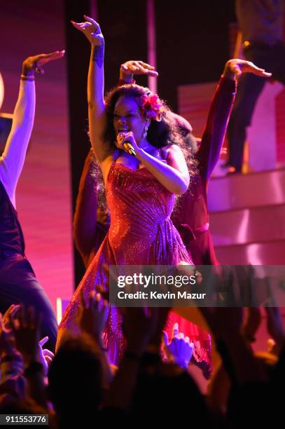 Recording artist Rihanna performs onstage during the 60th Annual GRAMMY Awards at Madison Square Garden on January 28, 2018 in New York City.