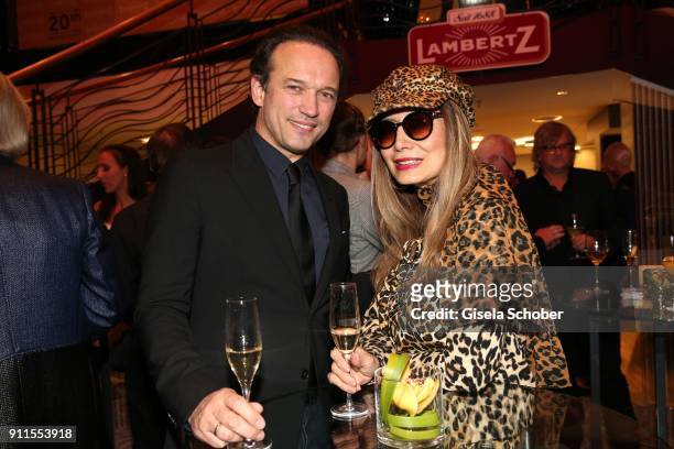 Vincent Perez and Cassandra Gava during the Lambertz Monday Night pre dinner at Hotel Marriott on January 28, 2018 in Cologne, Germany.