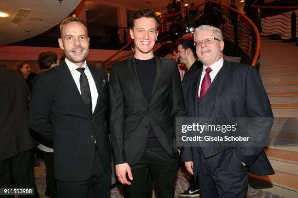 Markus Hennig, Artjom Gilz and Wilfried Stechow during the Lambertz Monday Night pre dinner at Hotel Marriott on January 28, 2018 in Cologne, Germany.