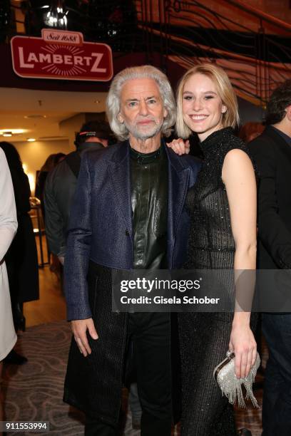 Hermann Buehlbecker, CEO of Lambertz, and Kim Hnizdo, winner GNTM during the Lambertz Monday Night pre dinner at Hotel Marriott on January 28, 2018...