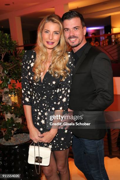 Giulia Siegel and her boyfriend Ludwig Heer during the Lambertz Monday Night pre dinner at Hotel Marriott on January 28, 2018 in Cologne, Germany.