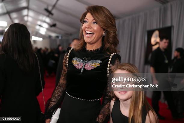 Journalist Norah O'Donnell and her daughter Riley Norah Tracy attend the 60th Annual GRAMMY Awards at Madison Square Garden on January 28, 2018 in...