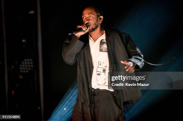 Recording artist Kendrick Lamar performs onstage during the 60th Annual GRAMMY Awards at Madison Square Garden on January 28, 2018 in New York City.