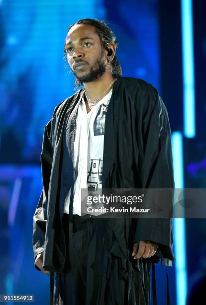 Recording artist Kendrick Lamar performs onstage during the 60th Annual GRAMMY Awards at Madison Square Garden on January 28, 2018 in New York City.