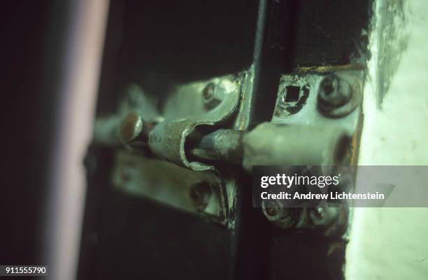 Bolt lock secures an interior door in June, 2000 at the Coffield Unit, a Texas state prison built in rural Anderson County, Texas.