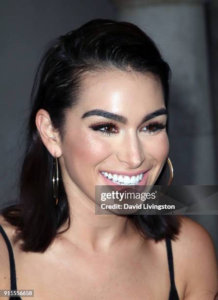 Personality Ashley Iaconetti attends a GRAMMY viewing party and reception hosted by Celebrity Page, KCAL-TV and KCBS-TV at La Piazza on January 28,...