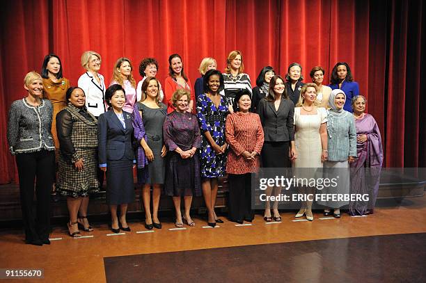 The spouses of the visiting G-20 leaders wife of Thai Prime Minister Abhisit Vejjajiv, unknown, Dr Pimpen Vejjajiva, wife of EU Commission Chairman...