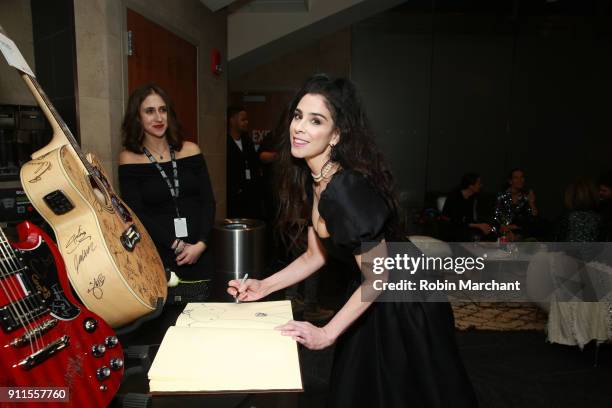 Comedian Sarah Silverman with the GRAMMY Charities Signings during the 60th Annual GRAMMY Awards at Madison Square Garden on January 28, 2018 in New...