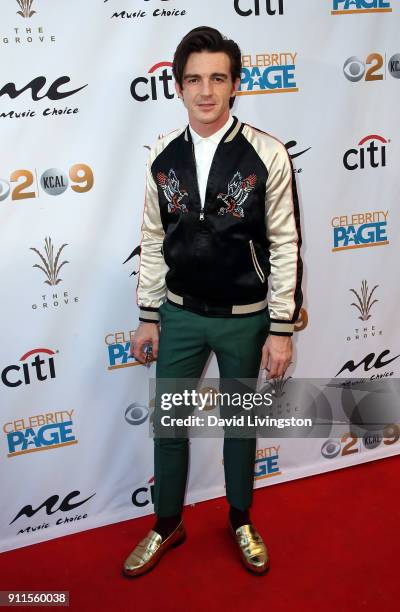 Actor Drake Bell attends a GRAMMY viewing party and reception hosted by Celebrity Page, KCAL-TV and KCBS-TV at La Piazza on January 28, 2018 in Los...