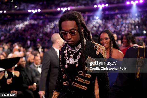 Recording artist Takeoff of Migos attends the 60th Annual GRAMMY Awards at Madison Square Garden on January 28, 2018 in New York City.