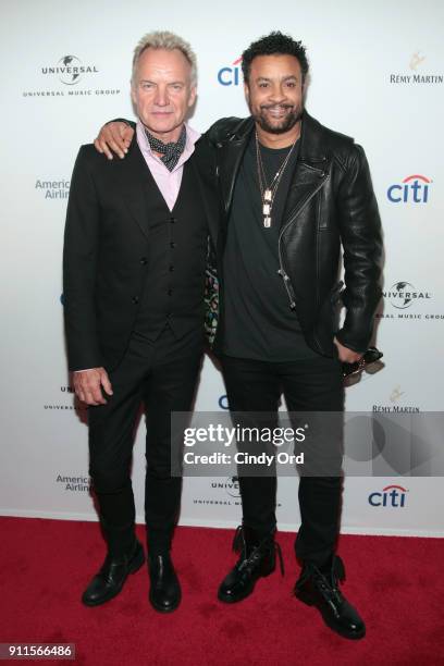 Sting and Shaggy attend the Universal Music Group's 2018 After Party to celebrate the Grammy Awards presented by American Airlines and Citi at Spring...