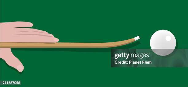 twisted billiard stick - cue ball stock illustrations