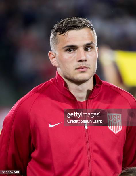 Jordan Morris of the United States prior to the international friendly match between the United States and Bosnia & Herzegovina at the StubHub Center...