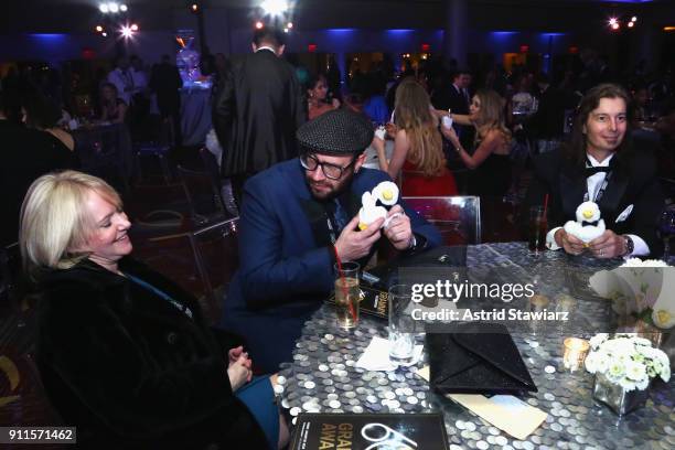 Guests attend the 60th Annual GRAMMY Awards Celebration at Marriott Marquis Hotel on January 28, 2018 in New York City.