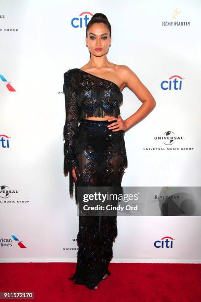 Model Shanina Shaik attends the Universal Music Group's 2018 After Party to celebrate the Grammy Awards presented by American Airlines and Citi at...