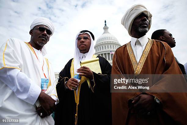 Muslims attend the "Islam on Capitol Hill 2009" event at the West Front Lawn of the U.S. Capitol September 25, 2009 in Washington, DC. Thousands of...