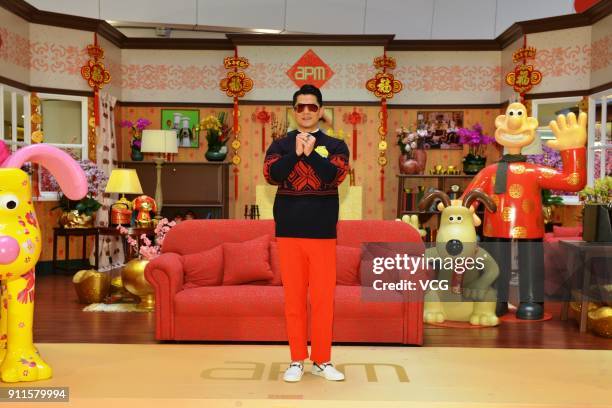 Singer Aaron Kwok attends Chinese new year celebration at apm on January 28, 2018 in Hong Kong, Hong Kong.