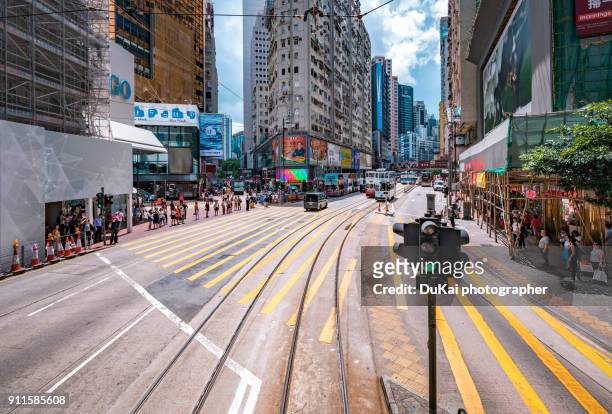 hong kong traffic - causeway bay stock pictures, royalty-free photos & images