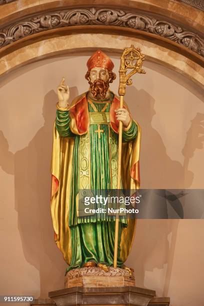 Statue of Saint Patrick in the Saint Patrick's Church in Toronto, Ontario, Canada on 27 January 2018.