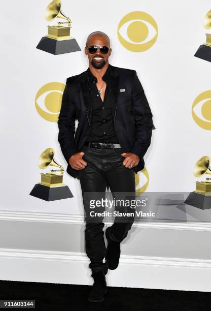 Actor Shemar Moore poses in the press room during the 60th Annual GRAMMY Awards at Madison Square Garden on January 28, 2018 in New York City.