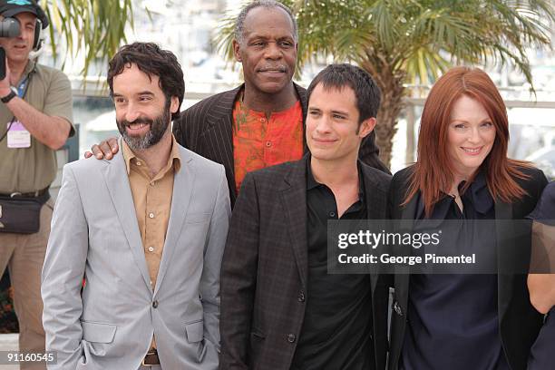 Actor Don McKellar, Actor Danny Glover, Actor Gael Garcia Bernal, and Actress Julianne Moore attend the "Blindness" photocall during the 2008 Cannes...