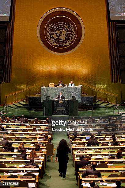 Prime Minister John Key of New Zealand addresses the United Nations General Assembly at the U.N. Headquarters on September 25, 2009 in New York City....