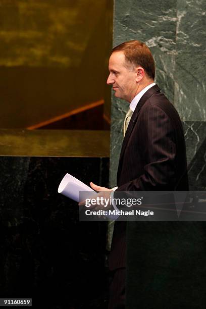 Prime Minister John Key of New Zealand addresses the United Nations General Assembly at the U.N. Headquarters on September 25, 2009 in New York City....