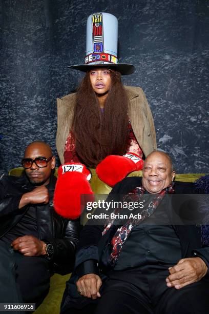 Dave Chappelle, Erykah Badu and Quincy Jones attend the Universal Music Group's 2018 After Party to celebrate the Grammy Awards presented by American...